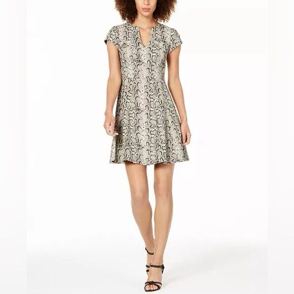 NANETTE‎ LEPORE Fit and Flare Snake Print Dress - Picture 1 of 10